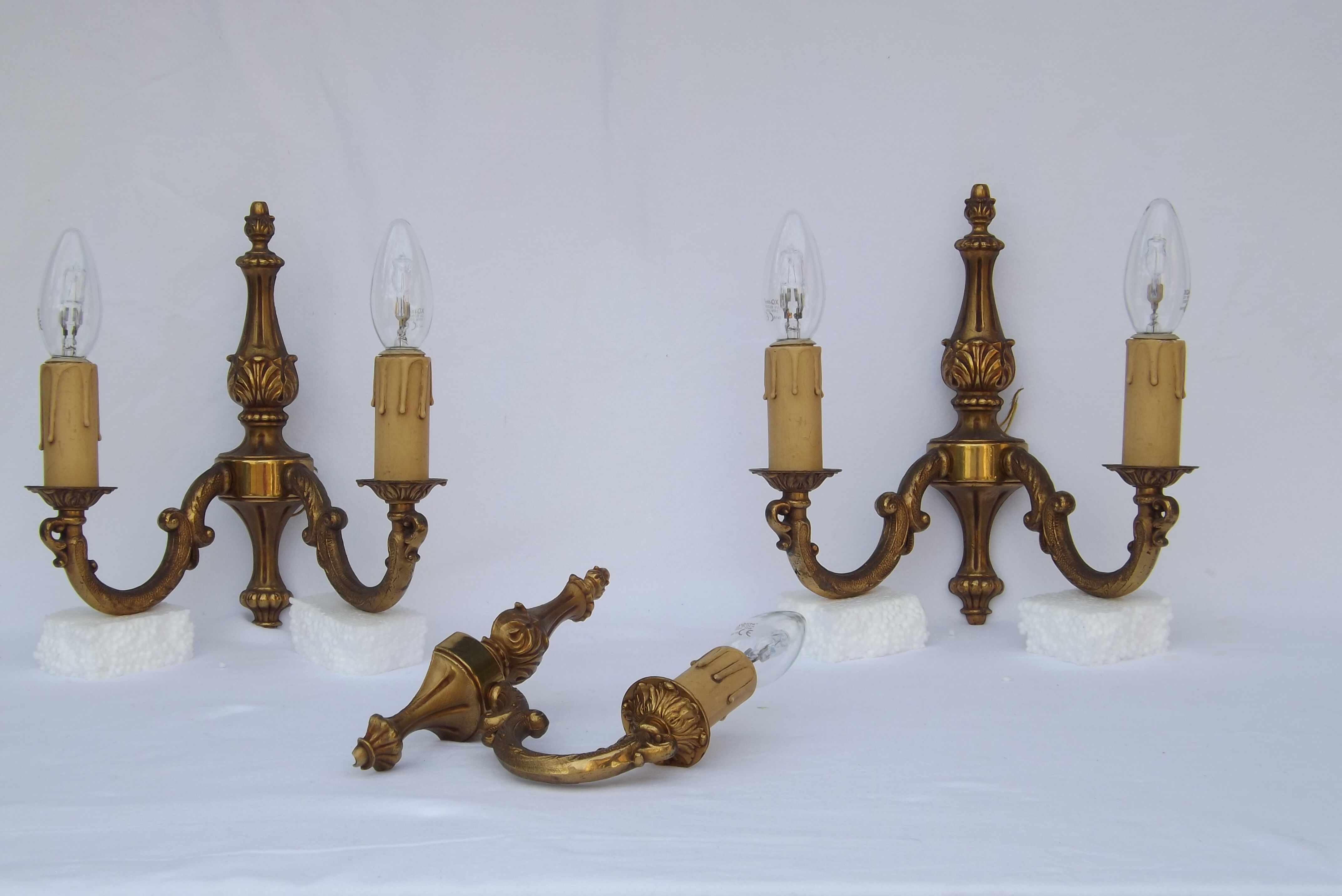 Set of 3 bronze gold appliques style Louis XVI end 19th