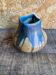 Ancient Vase GILBERT METENIER Beige Stoneware Blue Glazes Vallauris Vintage