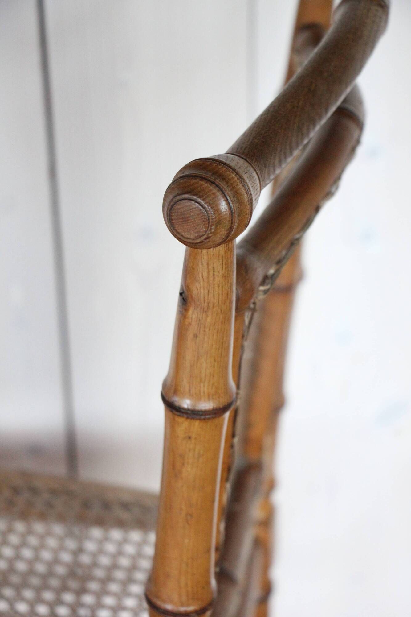 6 caned Napoleon III chairs
