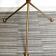 Tripod pedestal gold metal side and glass tray, years 50
