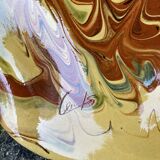 Dish on foot, glazed Provençal ceramic