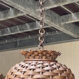 Pair of rattan ceiling lights