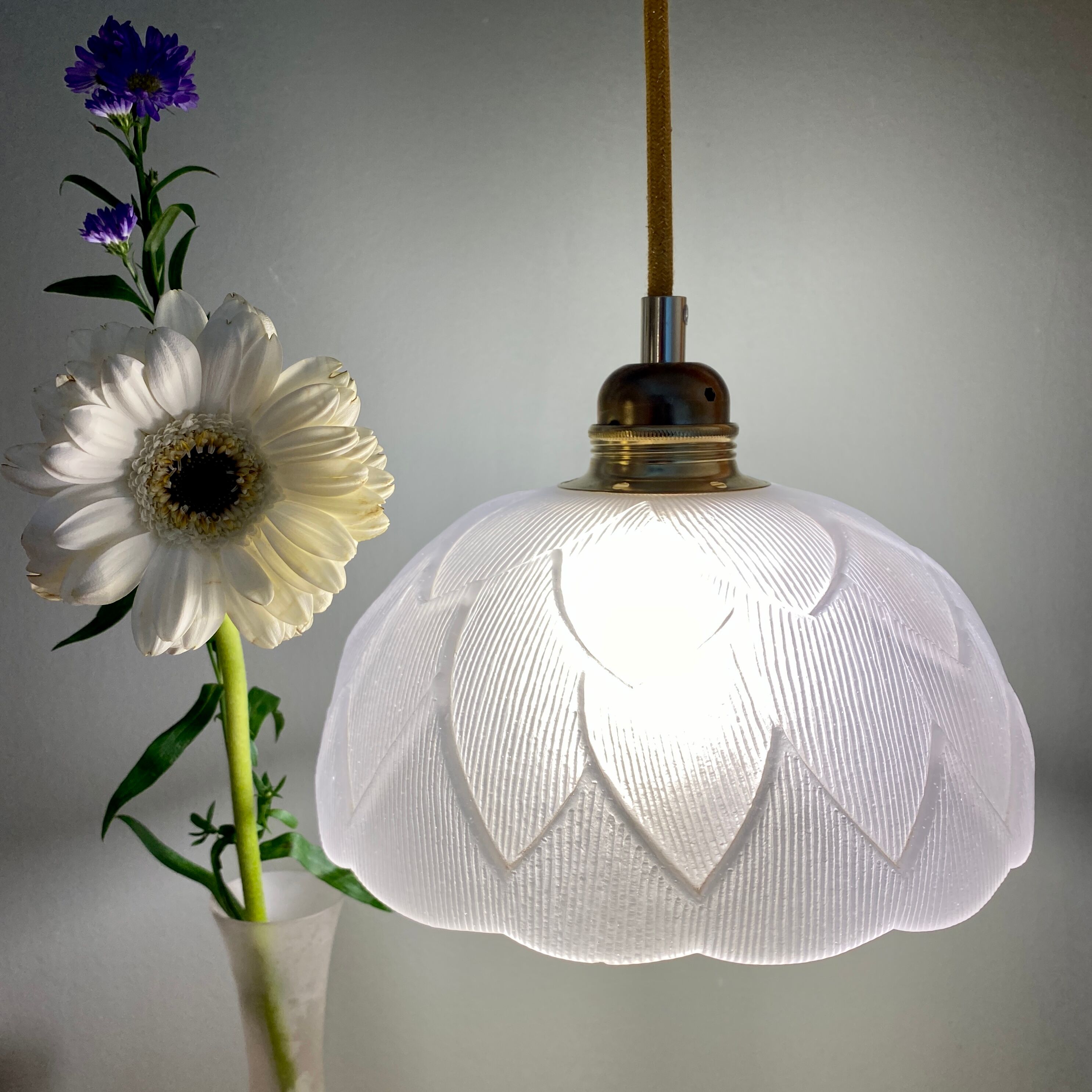 Vintage frosted glass lampshade pendant lamp