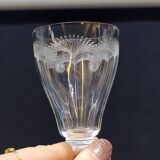 5 Old Port or Aperitif Glasses in Engraved Crystal with St Louis Palm Tree Decor?