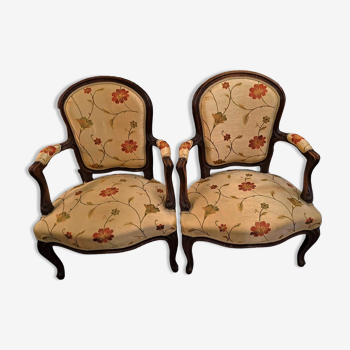 Pair of 19th century convertible armchairs