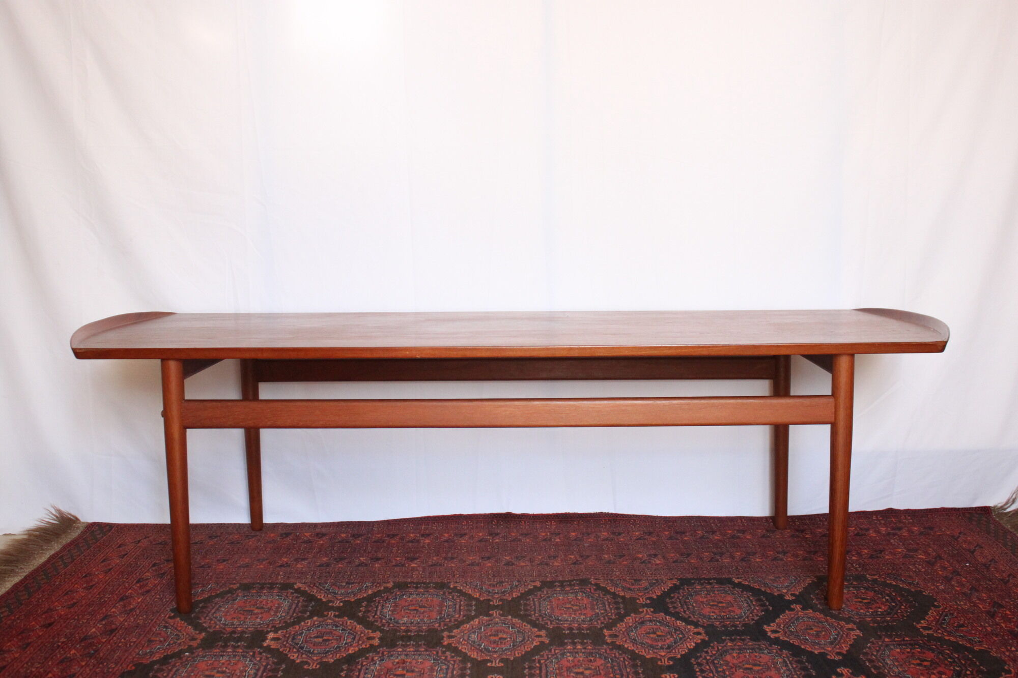 Scandinavian coffee table in teak and Briare enamels, vintage branded Bovirke