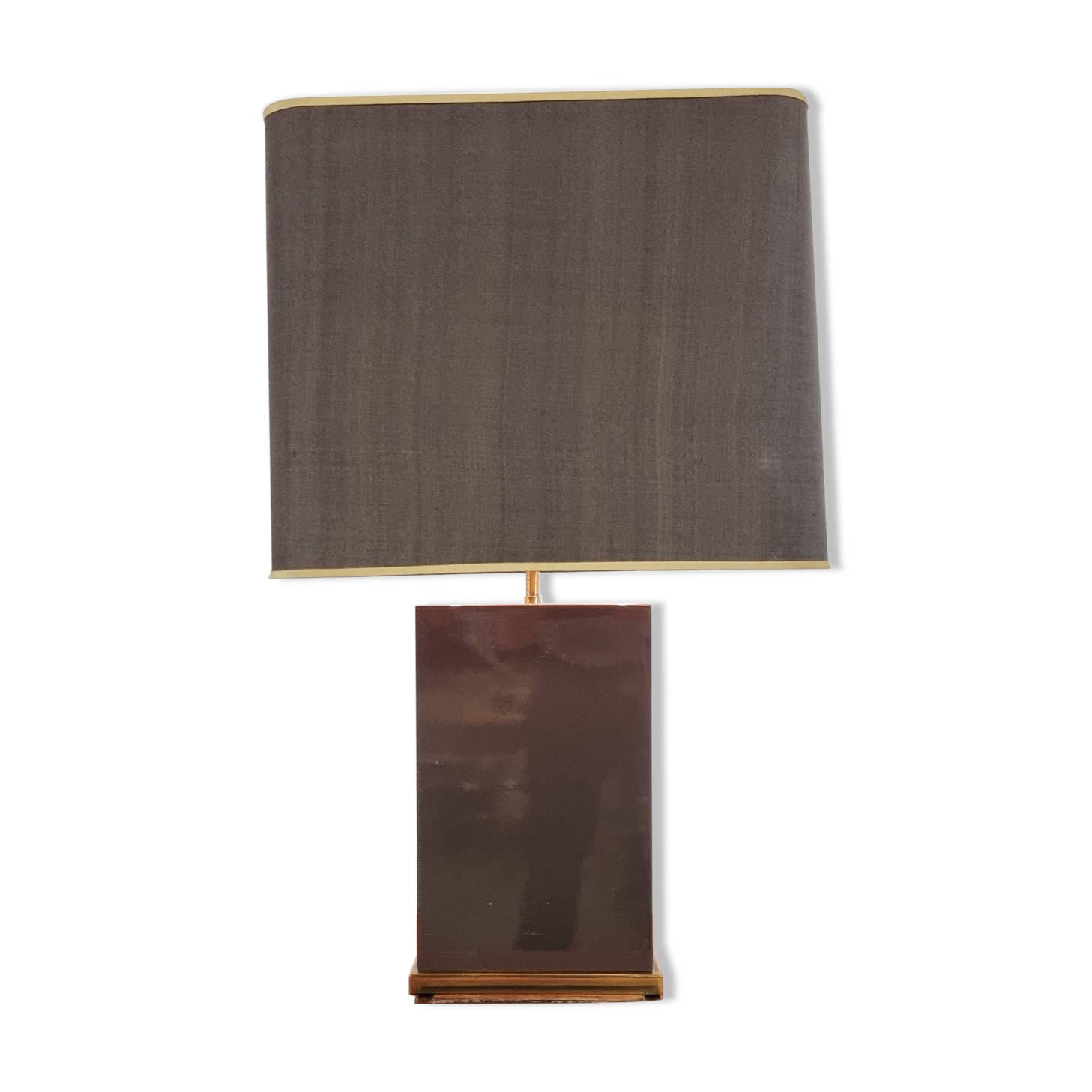 Vintage lacquered and brass table lamp, 1970s