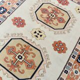 7x9 Peach Navy Blue Oushak Area Rug, 202x284Cm