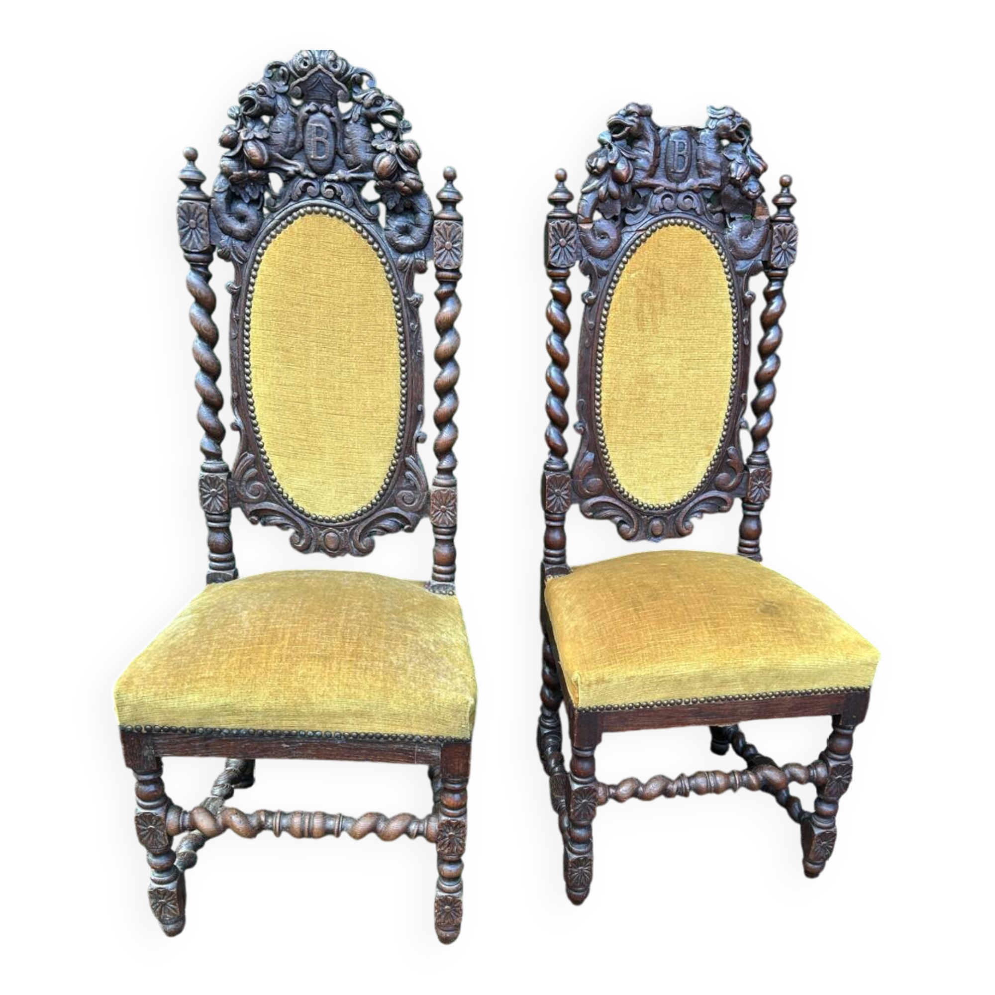Henri II twisted chair, late 19th century