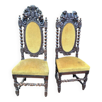 Chaise torsadé Henri II fin XIX ème siècle
