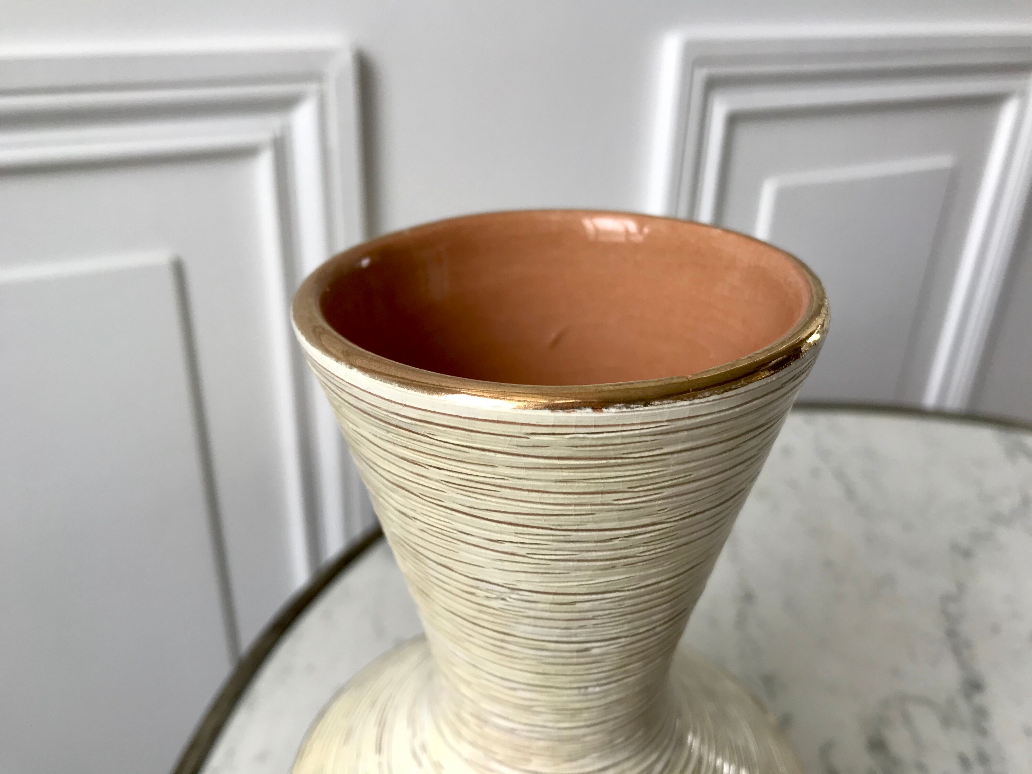 Pottery vase signed vintage 70s