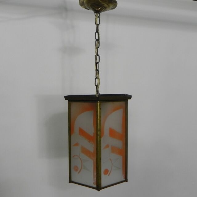 Art Deco hanging lamp with 6 glass plates