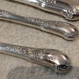 Salad serving set, silver handle, 950 Minerva, Rococo style.