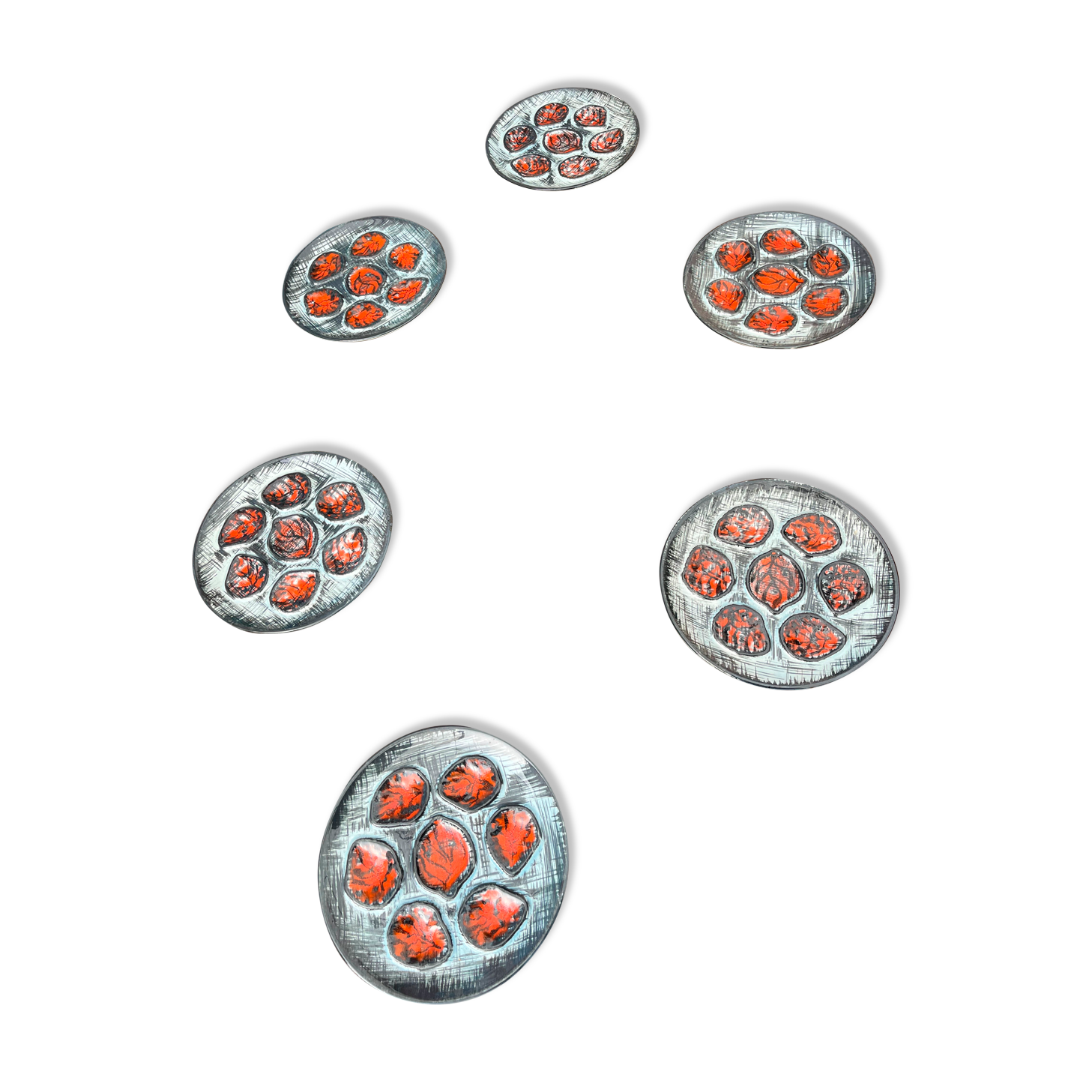 6 oyster plates