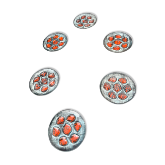 6 oyster plates