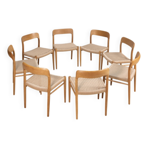 8 chaises en chêne modèle - danemark
