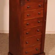19th-century walnut Wellington commode