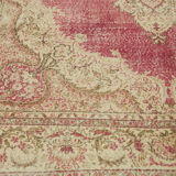 Handmade turkish contemporary 1980s beige wool carpet