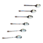 6 petites cuillères en métal argenté, orfevrerie Vuillermet, Art Déco, 1930