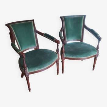 pair of mahogany Consulate period armchairs