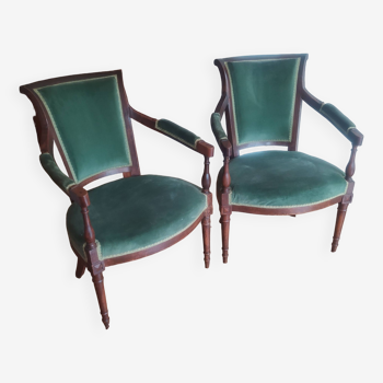 paire de fauteuils époque Consulat acajou