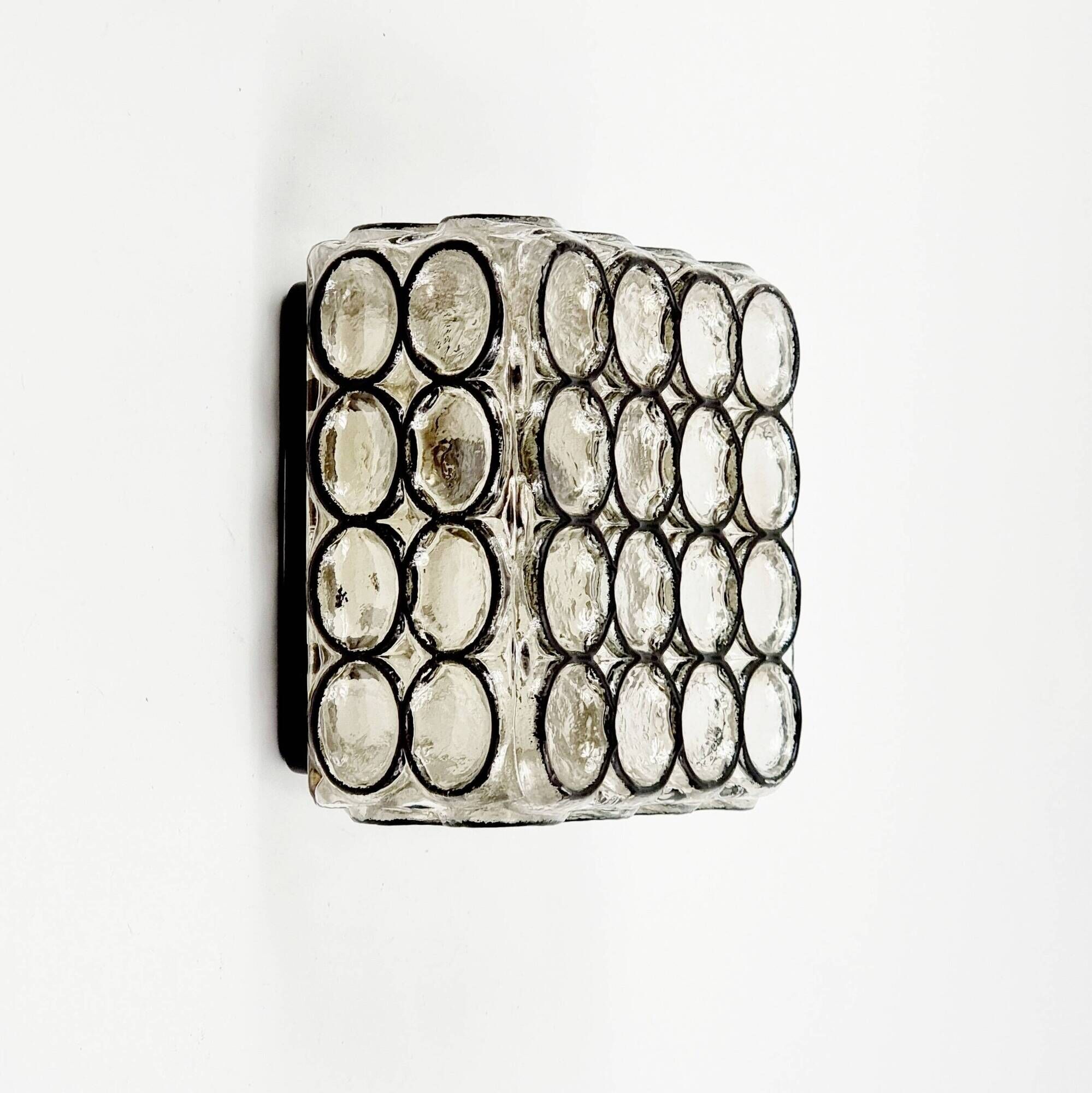 Pair of Mid-Century Glass Wall Lights from Limburg, Germany, 1960s