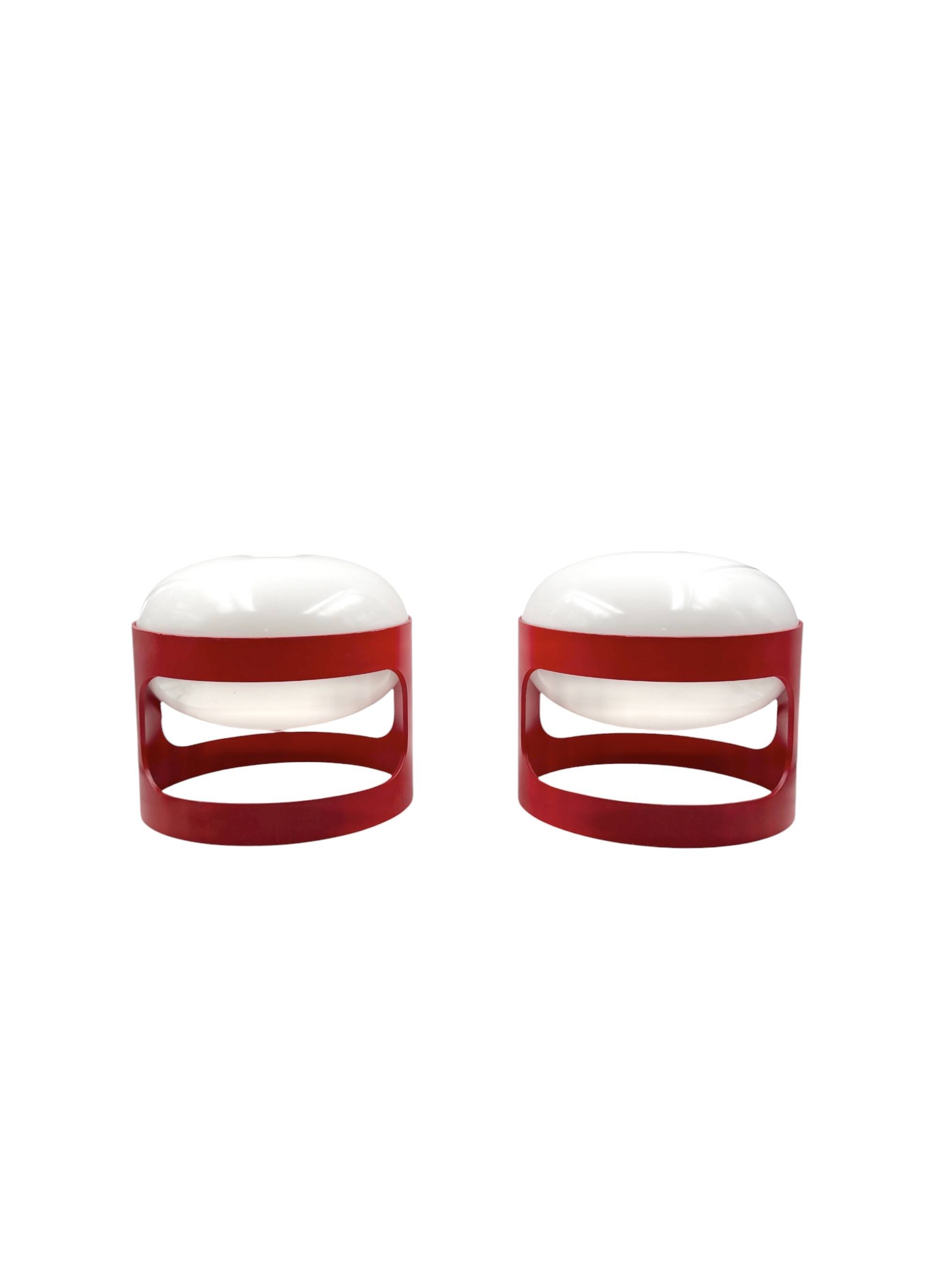 Joe Colombo, space age set of 2 mod. KD27 table lamps, Kartell Italy 1970s