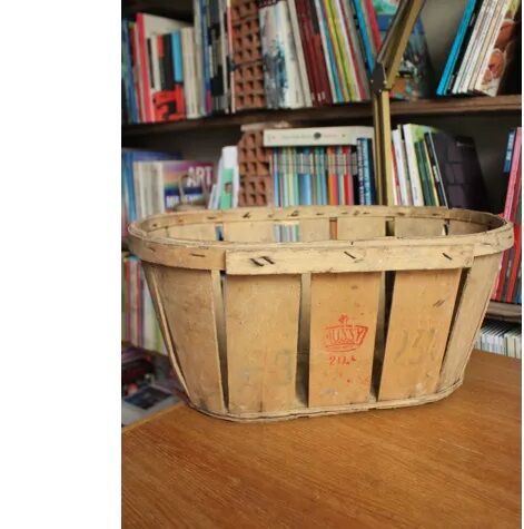 Wooden crate with slats strapping Stamp Mussy red Storage