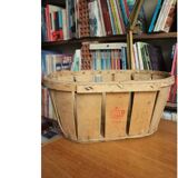 Wooden crate with slats strapping Stamp Mussy red Storage