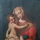 Old oil painting on canvas "Virgin Mary with Child"