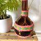 Vintage amber glass bottle scoubidou