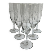 6 flûtes à champagne en cristal