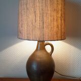 1950s pottery jug lamp and linen-style fabric lampshade