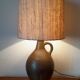 1950s pottery jug lamp and linen-style fabric lampshade