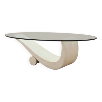 Table basse en verre, design italien, années 70, production : Italie