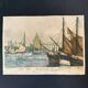 Frédéric Louis Levé, Aquatint Port of La Rochelle framed late 19th century