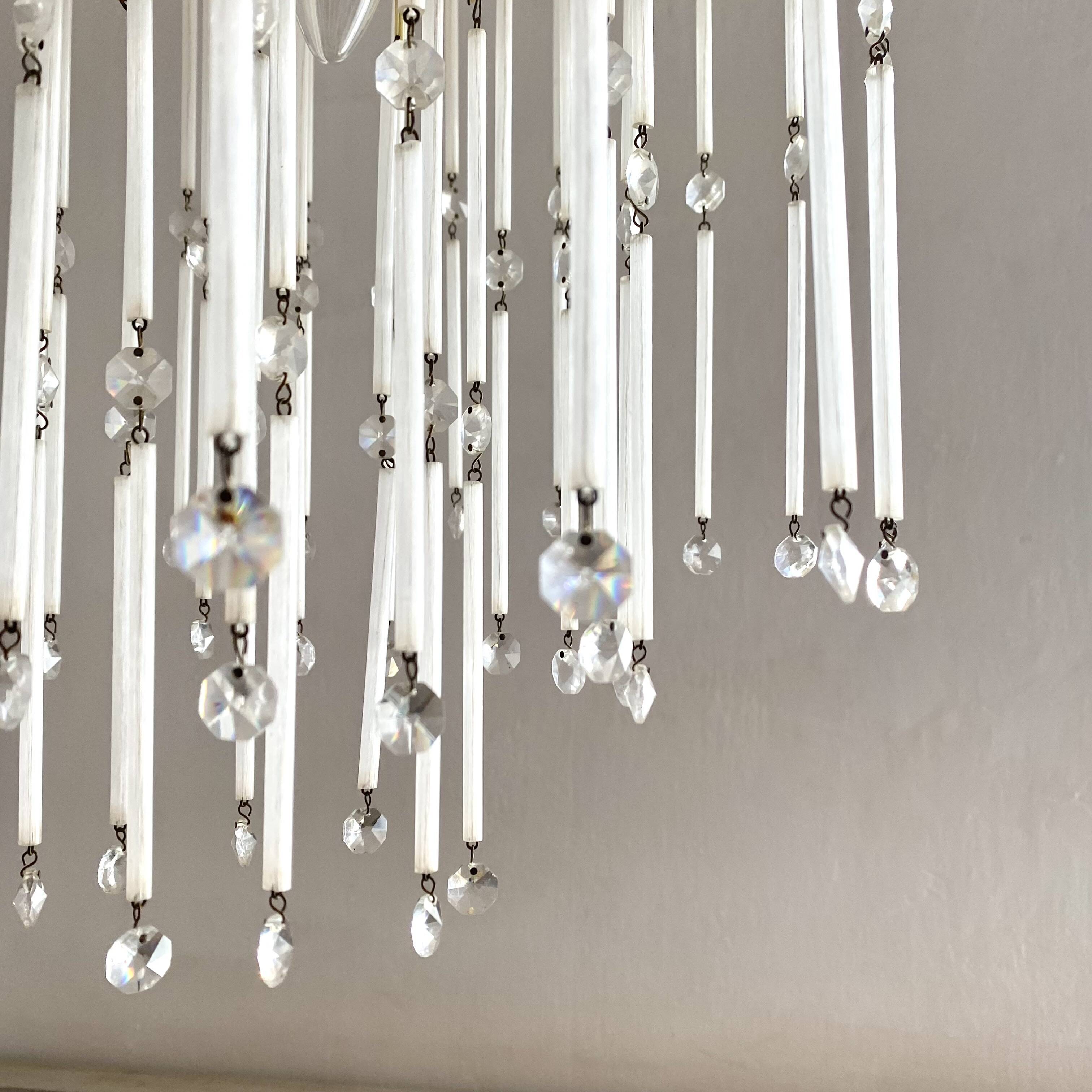 Italian waterfall chandelier, glass beads and tassels