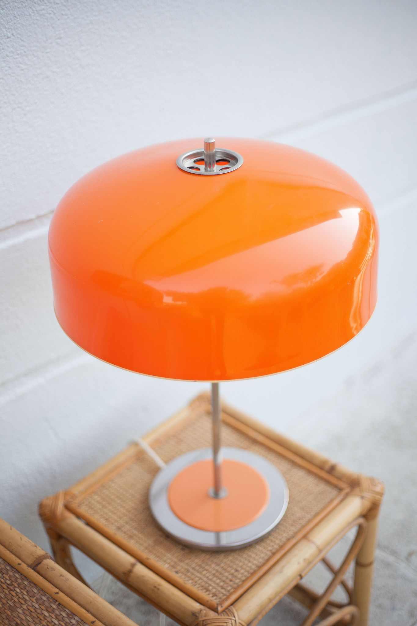 Pair of orange mushroom lamp, bedside lamp, vintage lamp, retro, seventies