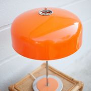 Pair of orange mushroom lamp, bedside lamp, vintage lamp, retro, seventies