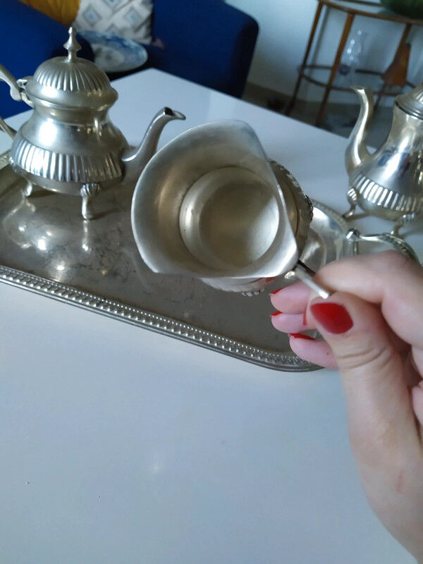 Silver metal coffee set