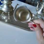 Silver metal coffee set