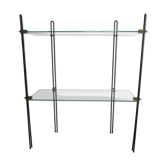 Vitrotub Paris shelf in aluminum foot glass and brass fastener