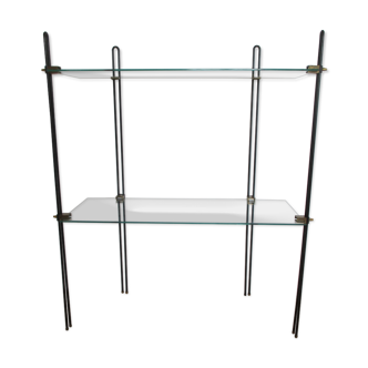 Vitrotub Paris shelf in aluminum foot glass and brass fastener
