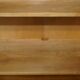 Pair of large open bookshelves in satin birch and walnut, height 2.5 m.