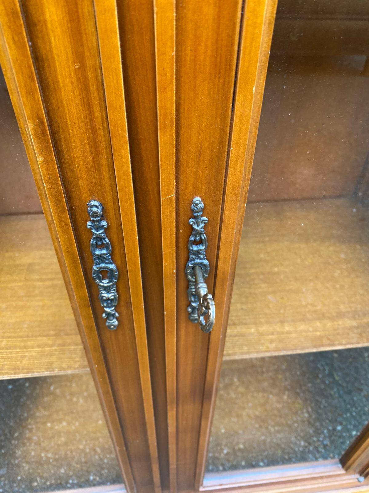 Louis Philippe display cabinet made of solid wood from the 1960s.