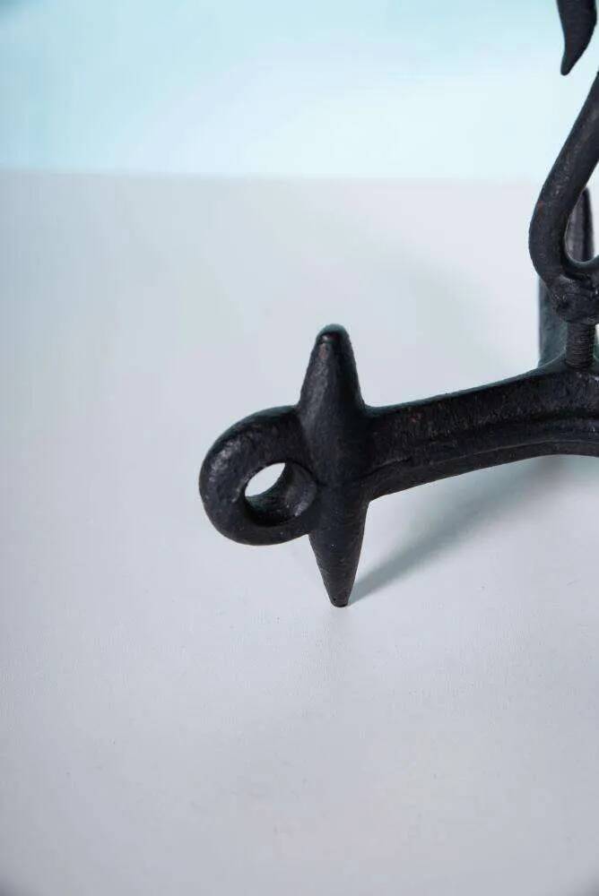Brutalist metal chandelier, minimalist iron candlestick.