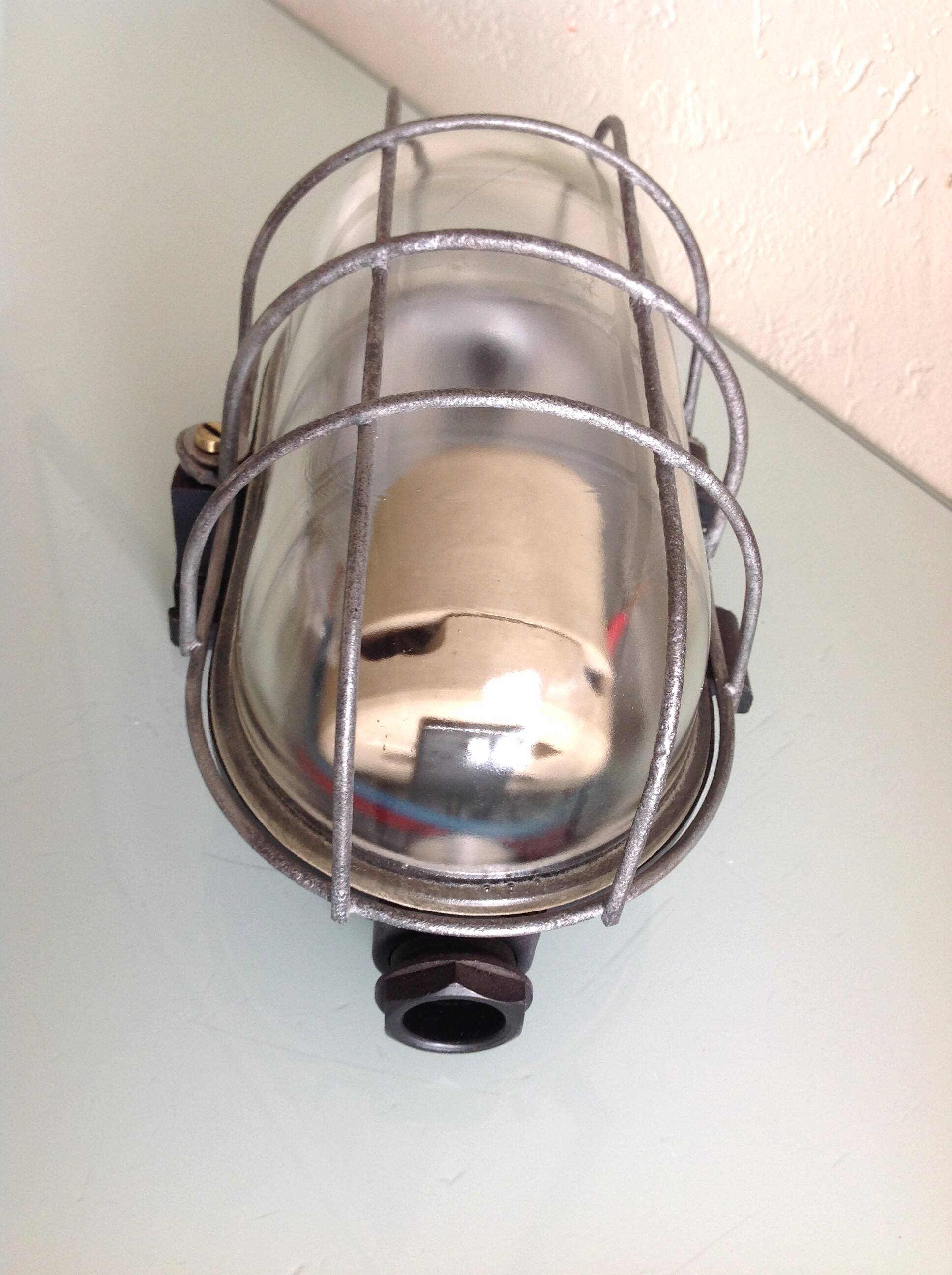 Industrial style porthole wall light, 50s-60s