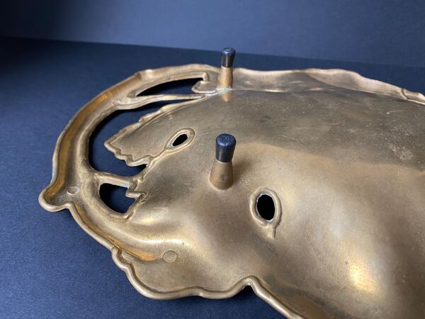 Vide-poches en bronze feuilles de vigne vintage art nouveau