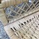 Vintage rattan corner shelf