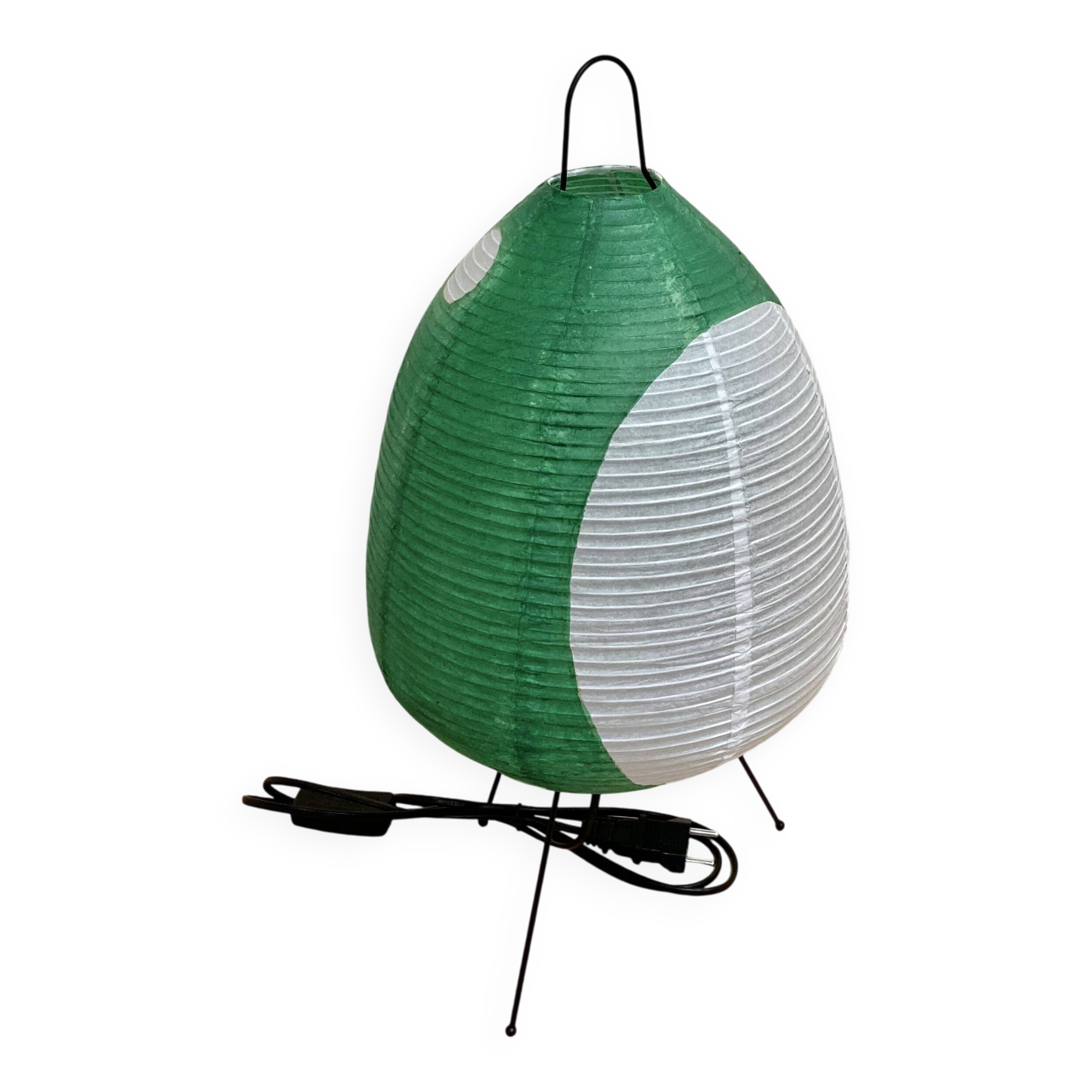 Lampe verte "design papier et métal".